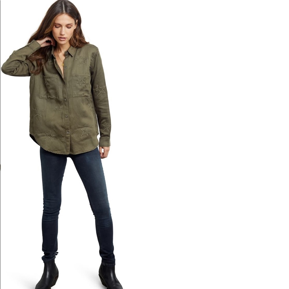 Rails Marcel Star Embroidered Snap Front Shirt. - image 2